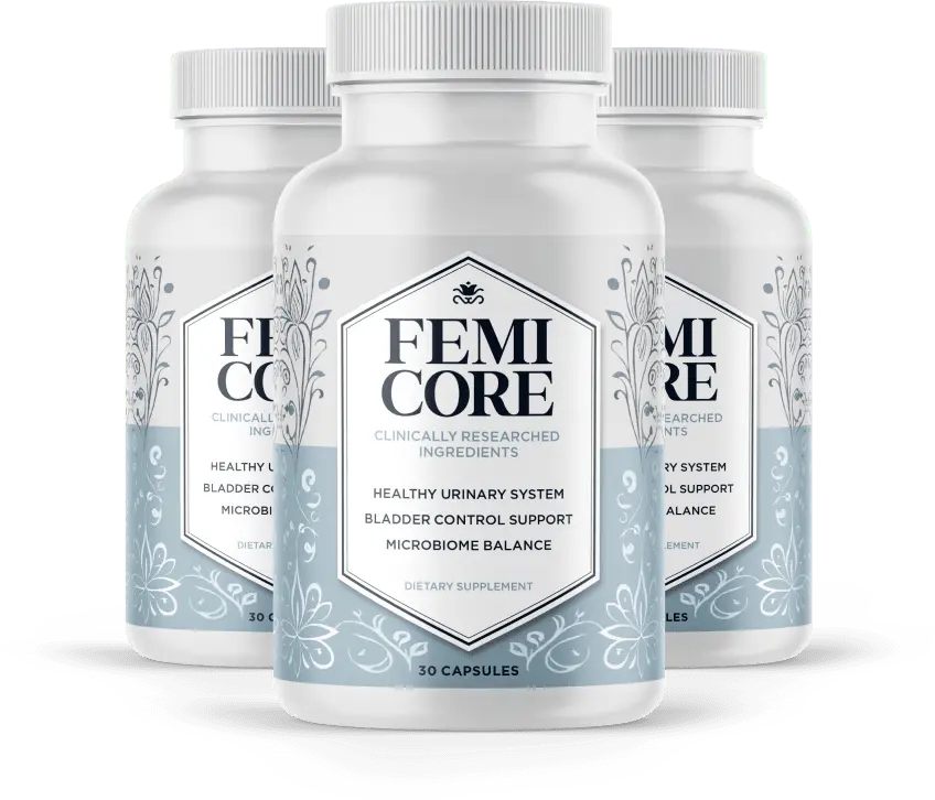 FemiCore three bottle bladder support supplement package